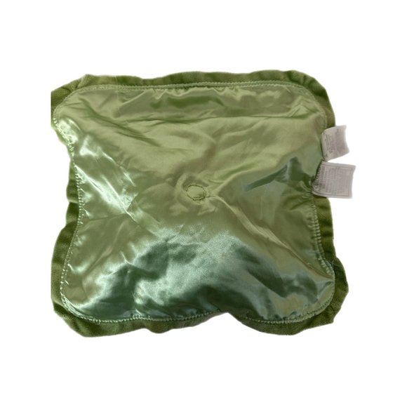 Magic Years Green Sock Monkey Rattle Lovey Security Blanket Satin Back Plush - Picture 4 of 5